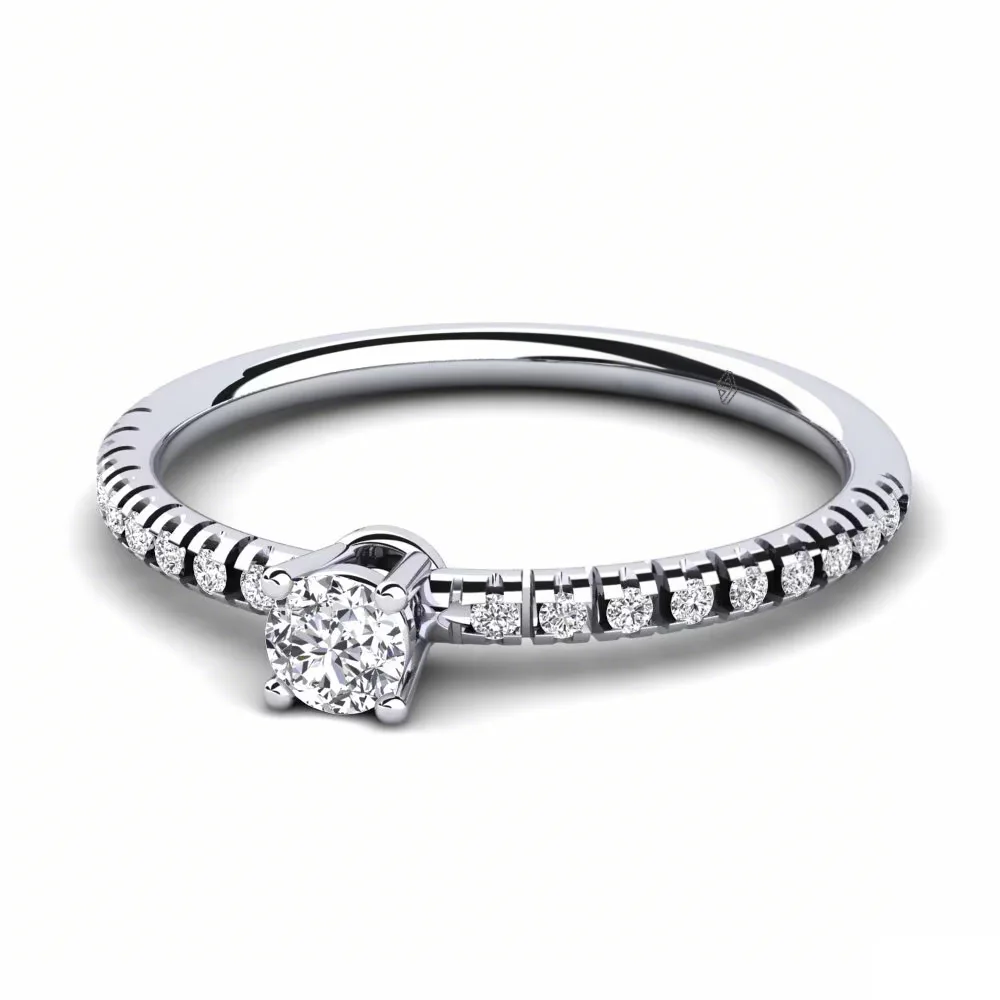 Classic halo diamond engagement ring