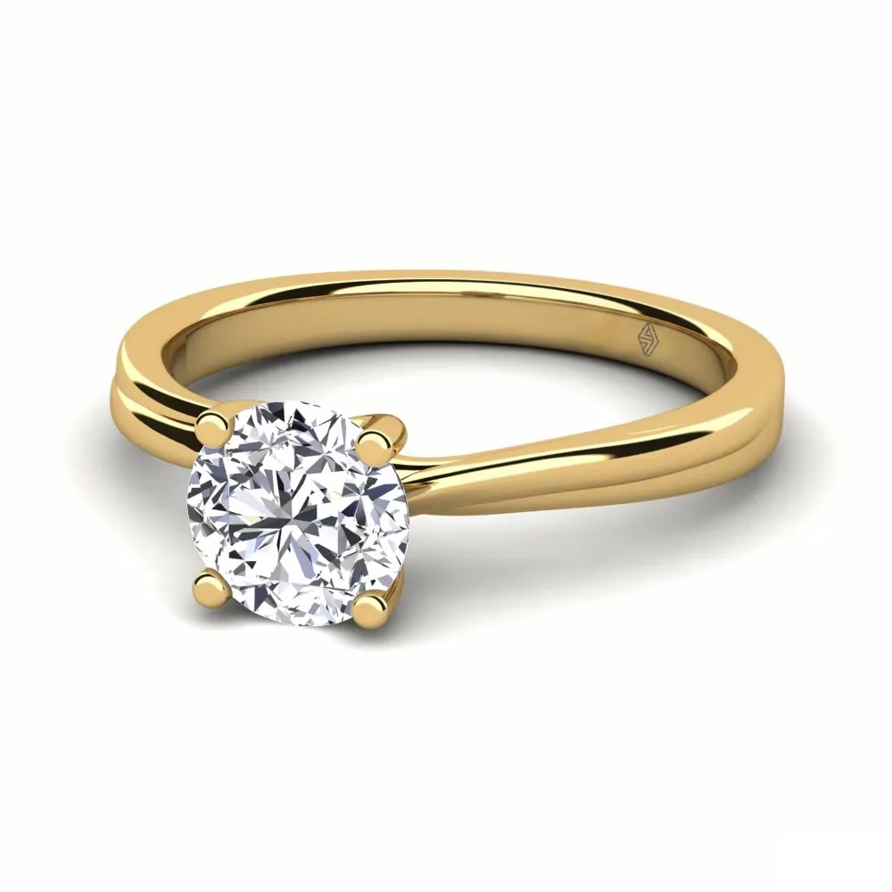 round solitaire lab grown diamond engagement ring