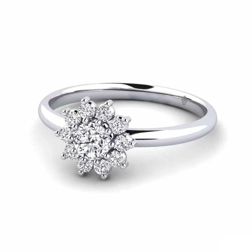 Art deco inspired diamond engagement ring