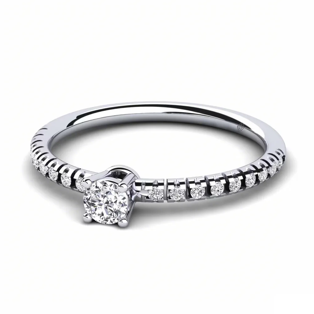 Micro-pave diamond band ring stacking