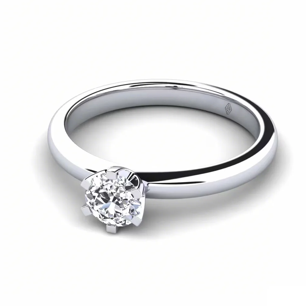 6 prong setting round solitaire diamond ring