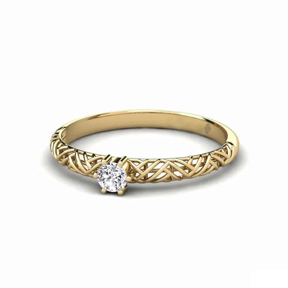 Dainty solitaire diamond ring stacking