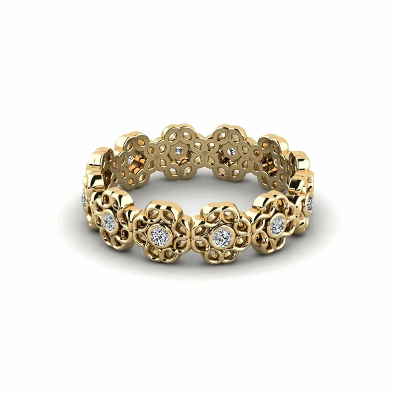 vintage style ring with 12 round zirconia stones