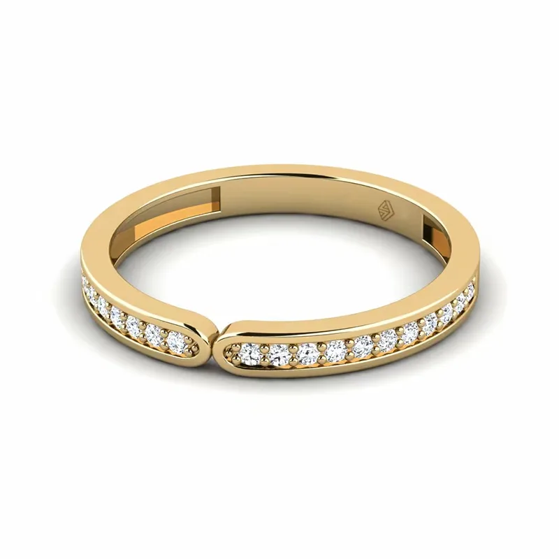 Bezel set diamond band ring modern