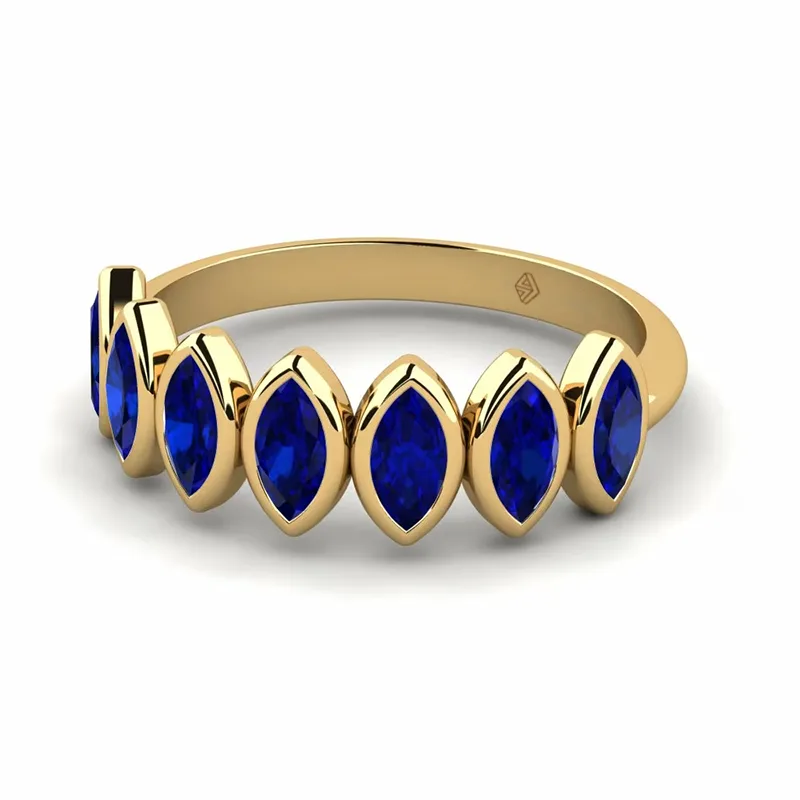 marquise sapphire and diamond cluster ring