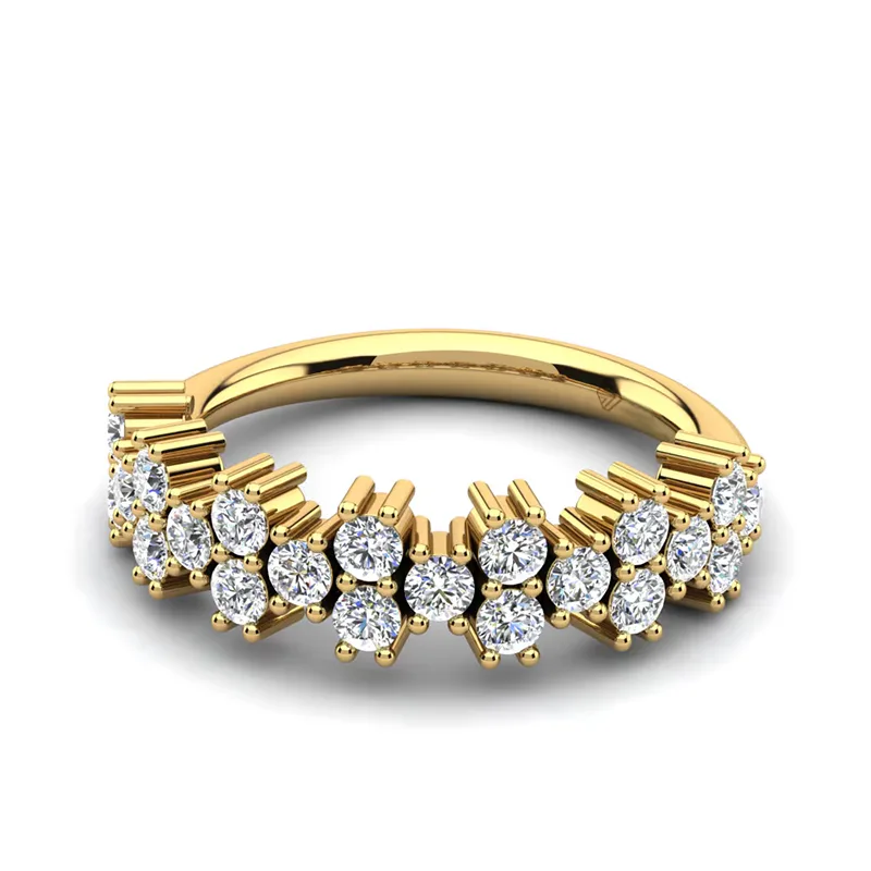 Wide pave band ring with lab-grown diamonds