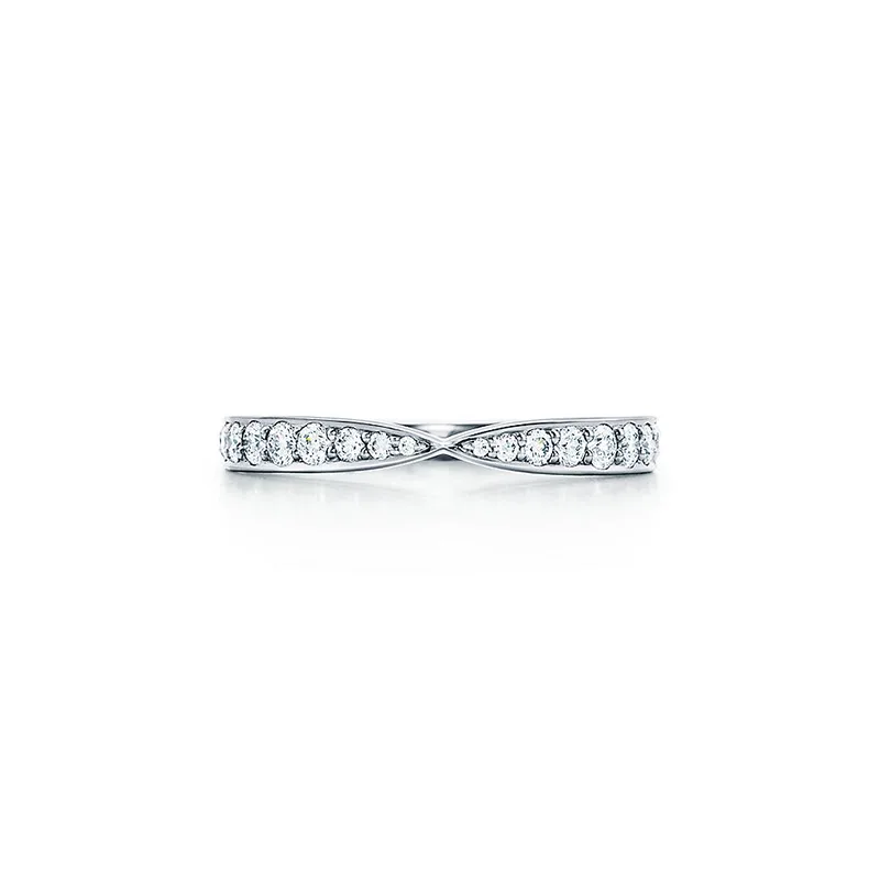 Petite half eternity diamond wedding band