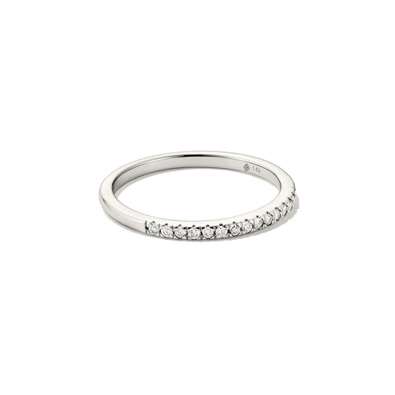 Half eternity pave diamond band ring