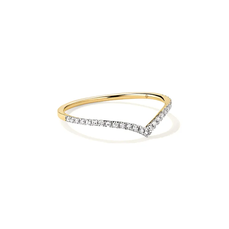 Ultra thin dainty pave diamond ring