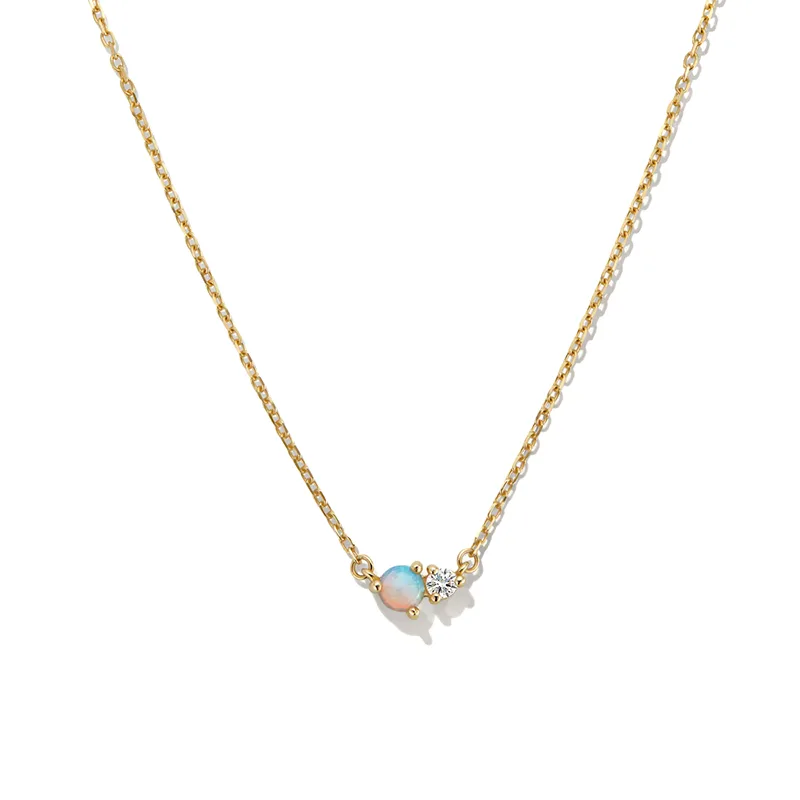 Opal and diamond drop necklace unique