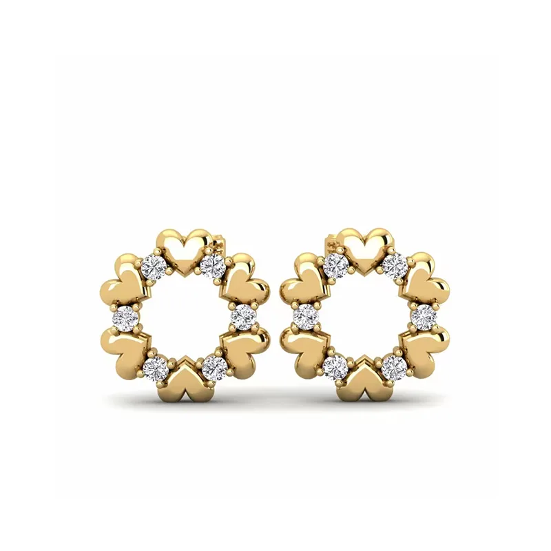 open circle karma diamond stud earrings