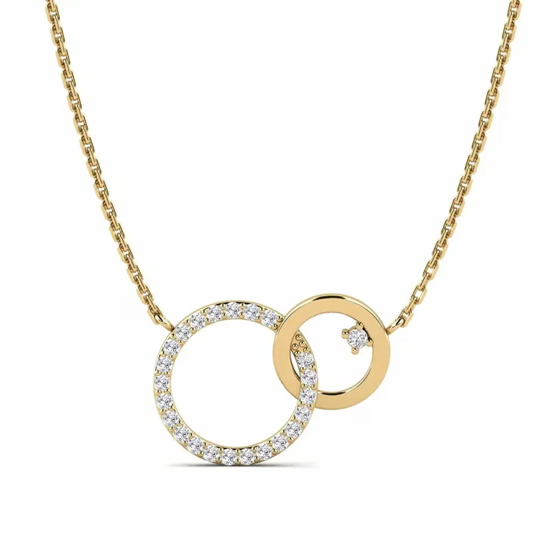 Pave diamond disc pendant necklace