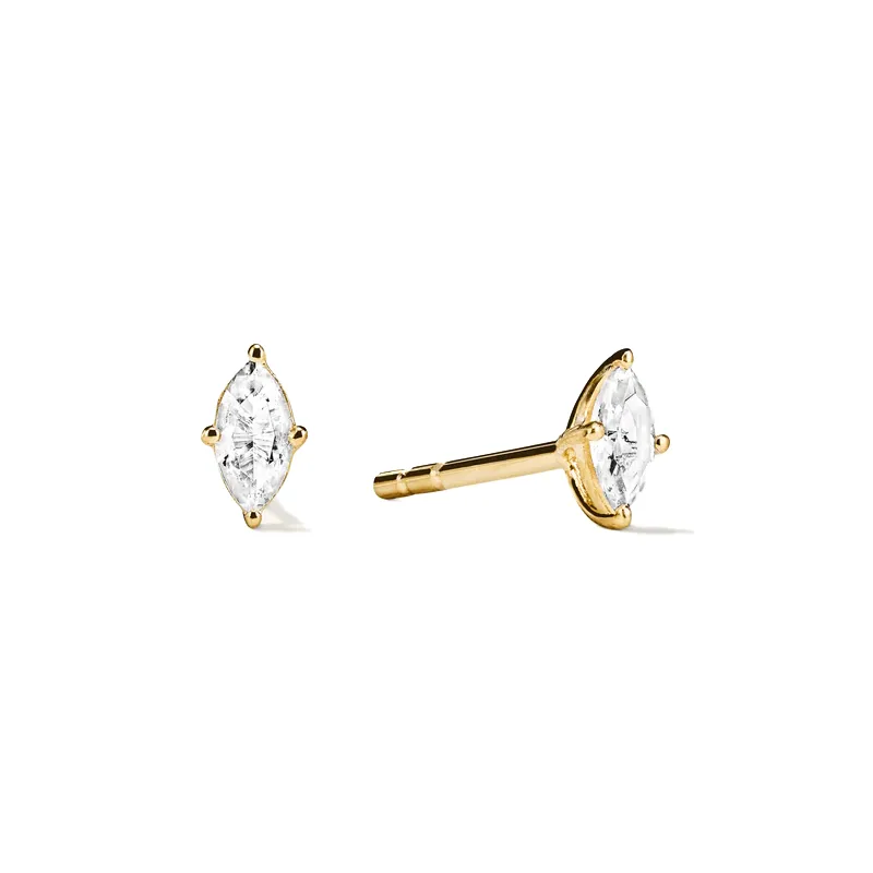 Marquise shaped lab grown diamond stud earrings