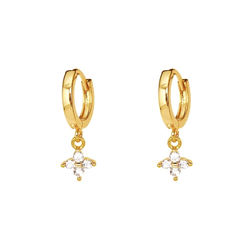 Pave front-facing diamond hoops 8 stones modern