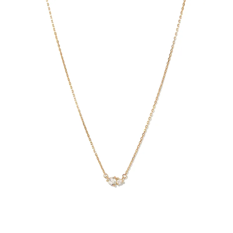 Duo diamond drop necklace elegant