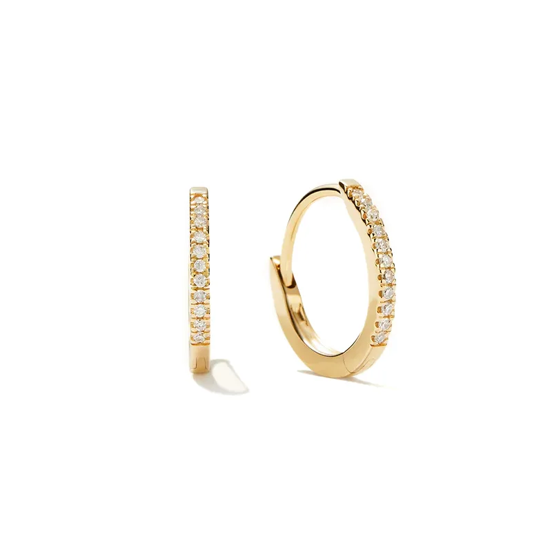 Small pave diamond star stud earrings celestial