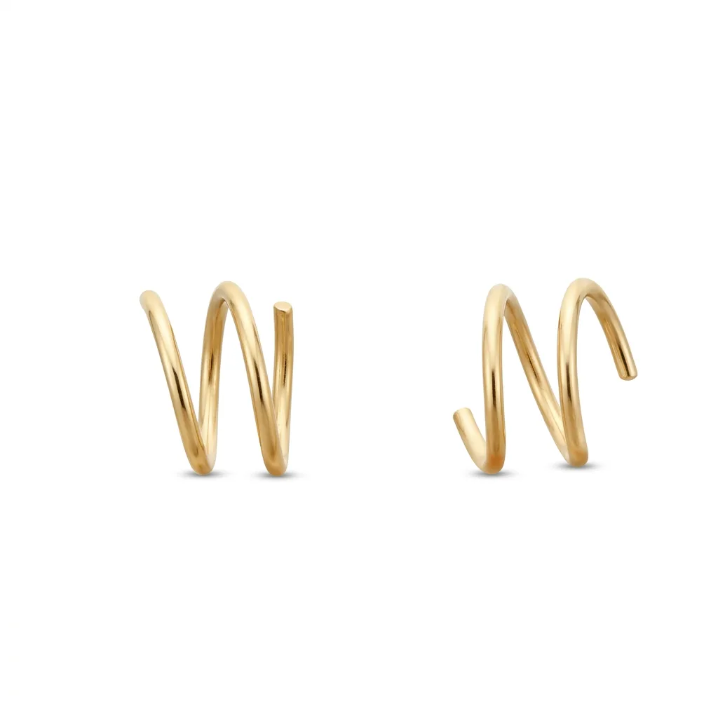 Mini creoles corkscrew Cora, boucles d'oreilles spirales modernes