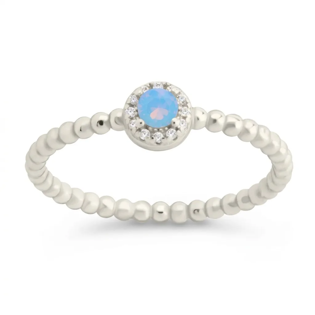 Bague opale texturée Layla, bijou coloré et unique