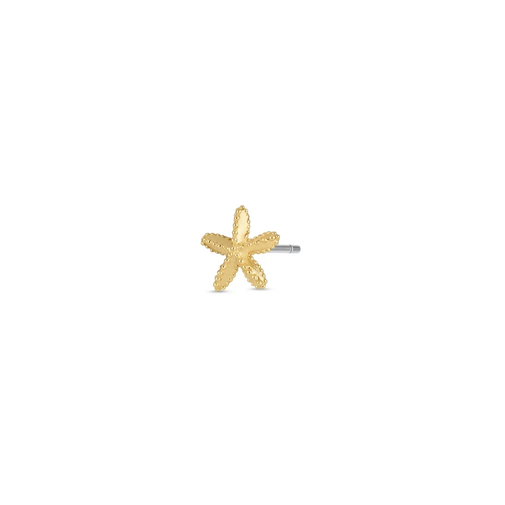 Sleek moon charm stud earring, ideal for adding a subtle touch to any look
