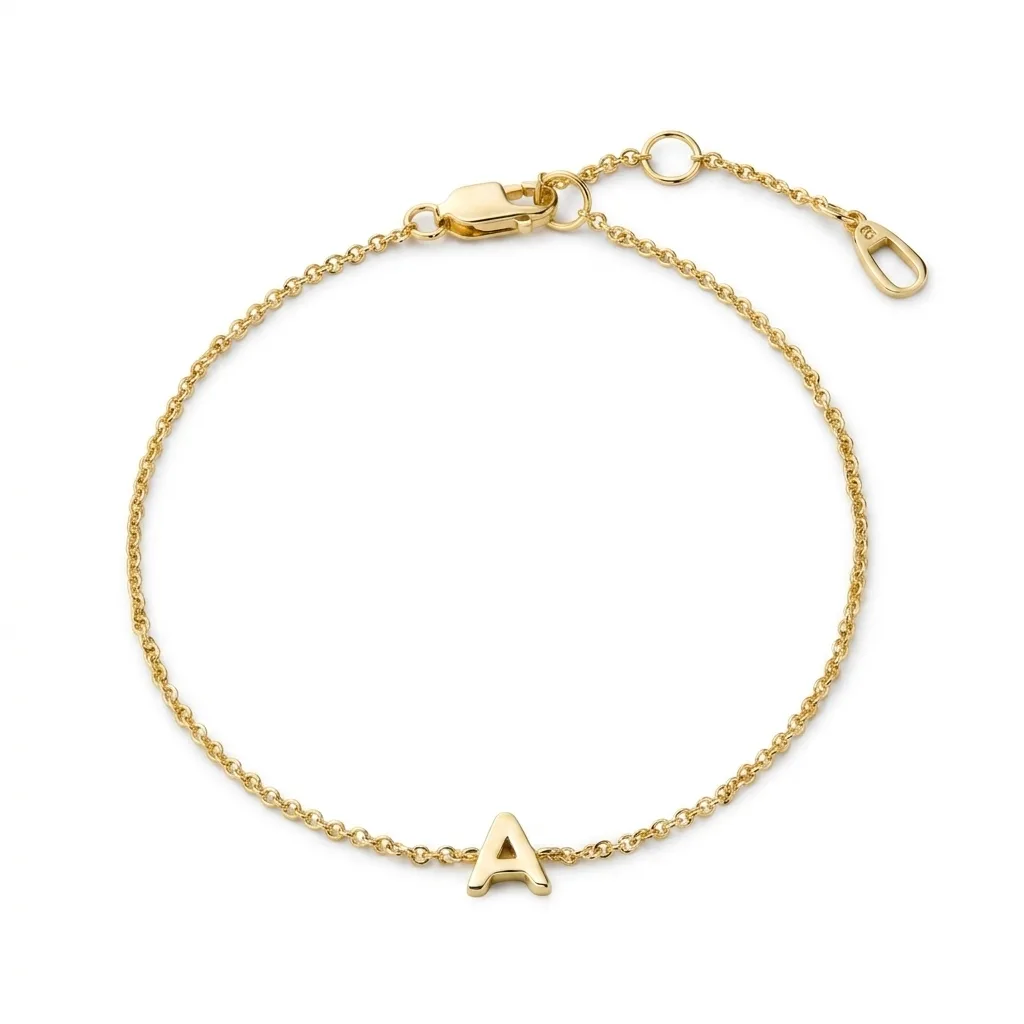 Bracelet initial lettre personnalisé