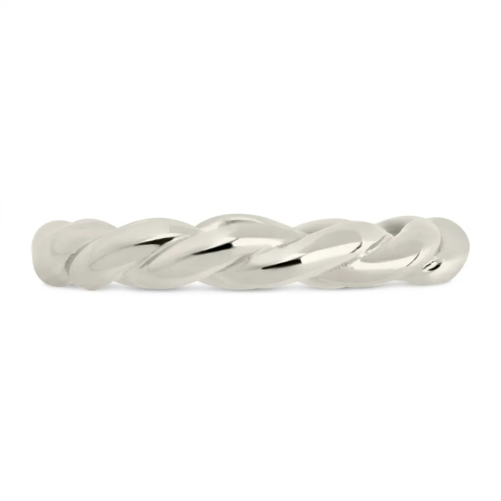 Bague torsade tressée band, design entrelacé élégant
