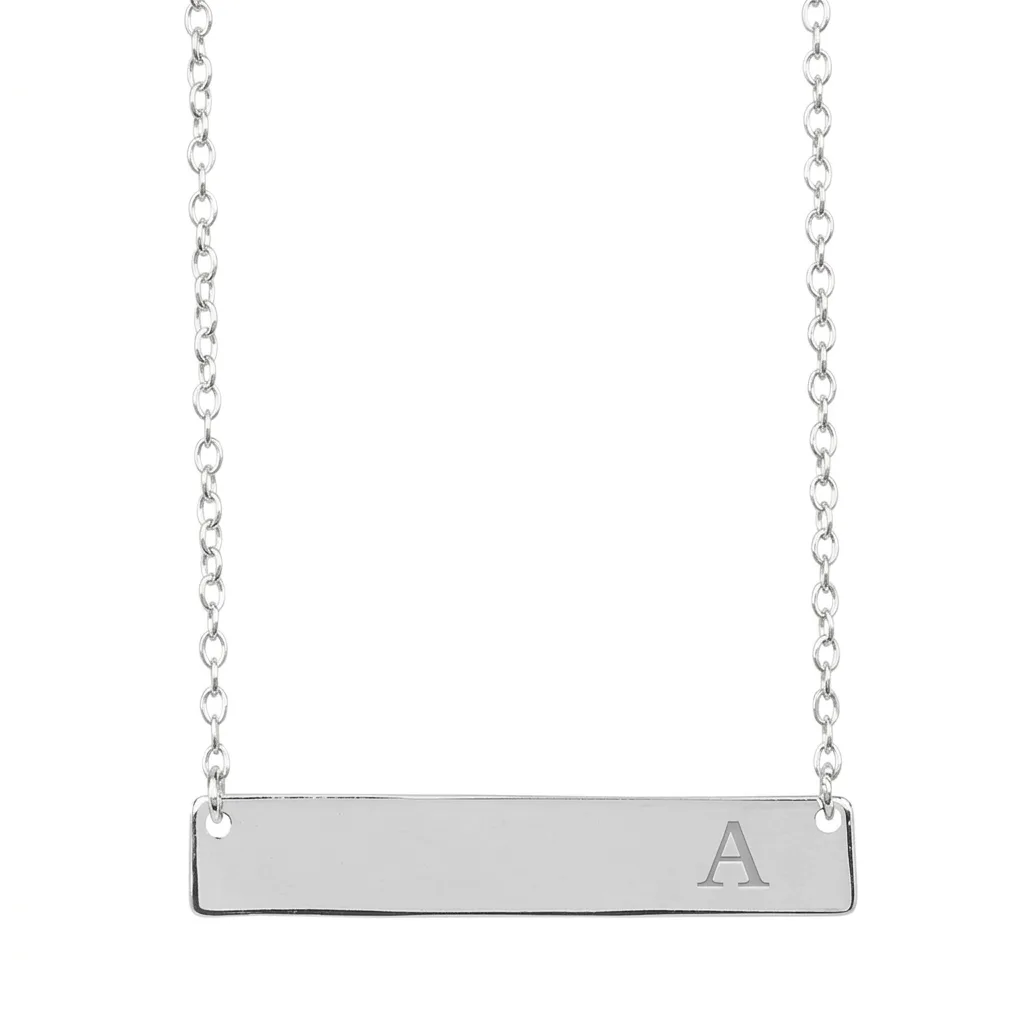 Collier barre initiale, bijou personnalisé minimaliste